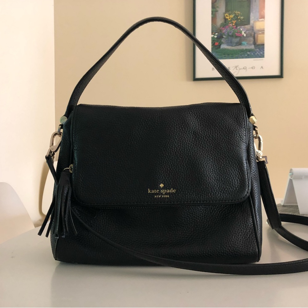 Kate Spade Leila Medium Flap Shoulder Bag Black